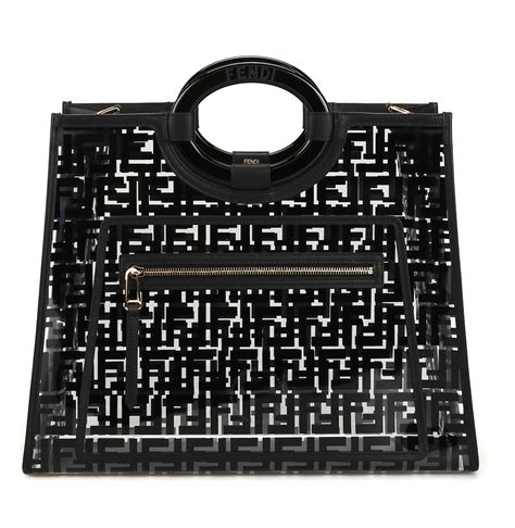 fendi 8bh360 a7s0|Fendi Black Leather Perforated FF Runaway 1974 Medium.